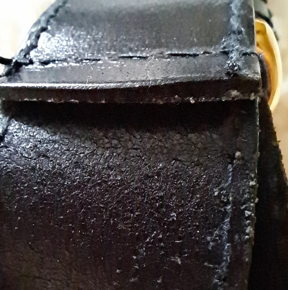 Etienne Aigner Black Belt with Solid Brass Buckle Vintage - Picture 9 of 9